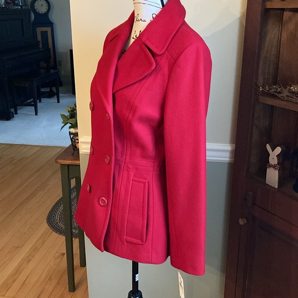 NWT! Ann Klein red wool coat - Picture 2 of 12